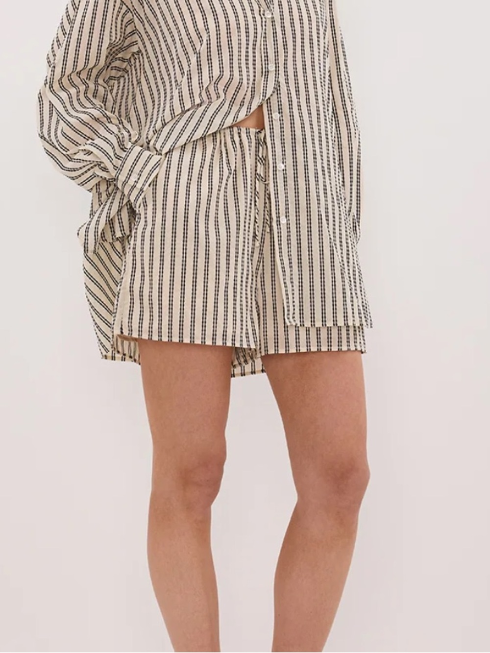 DISSH Ellie Cream-stripe Drawstring Shorts